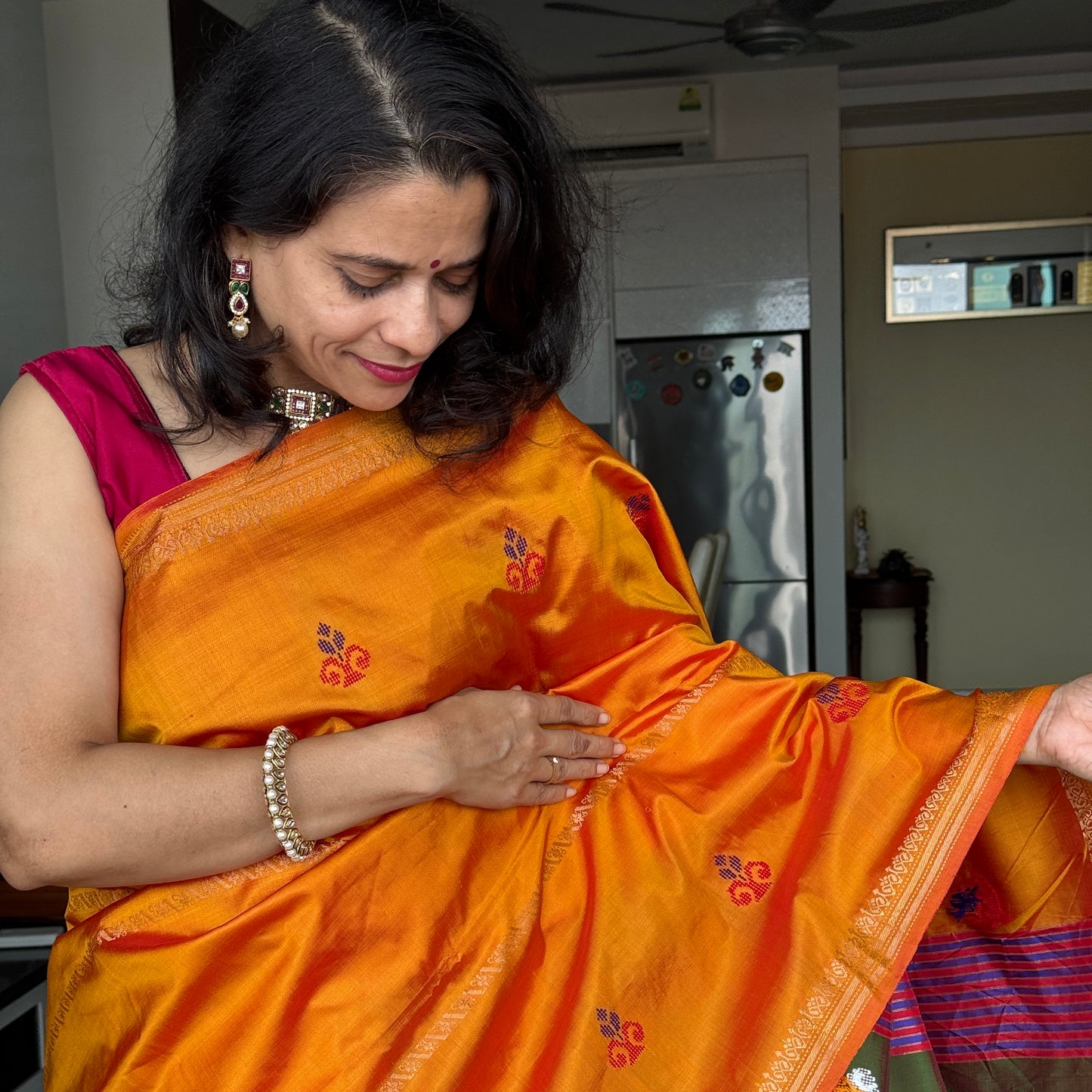 Haldiya: Yellow Katan Silk Saree