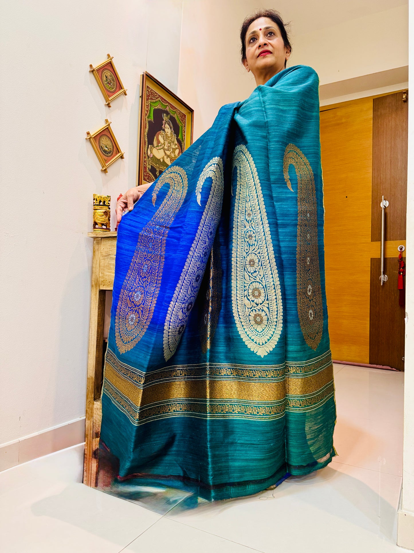 Neelambari: Blue Handwoven Silk Banarasi Saree