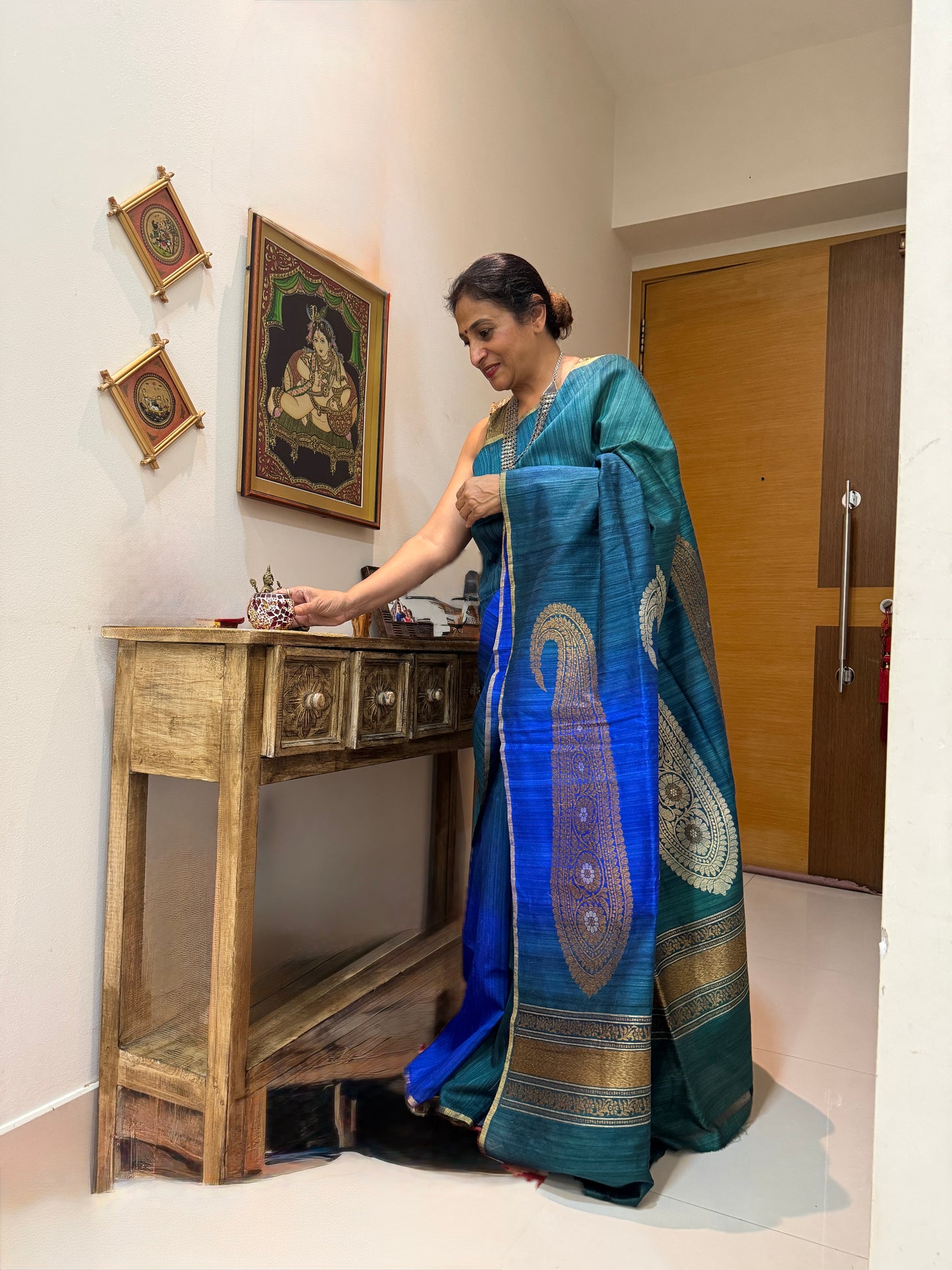 Neelambari: Blue Handwoven Silk Banarasi Saree