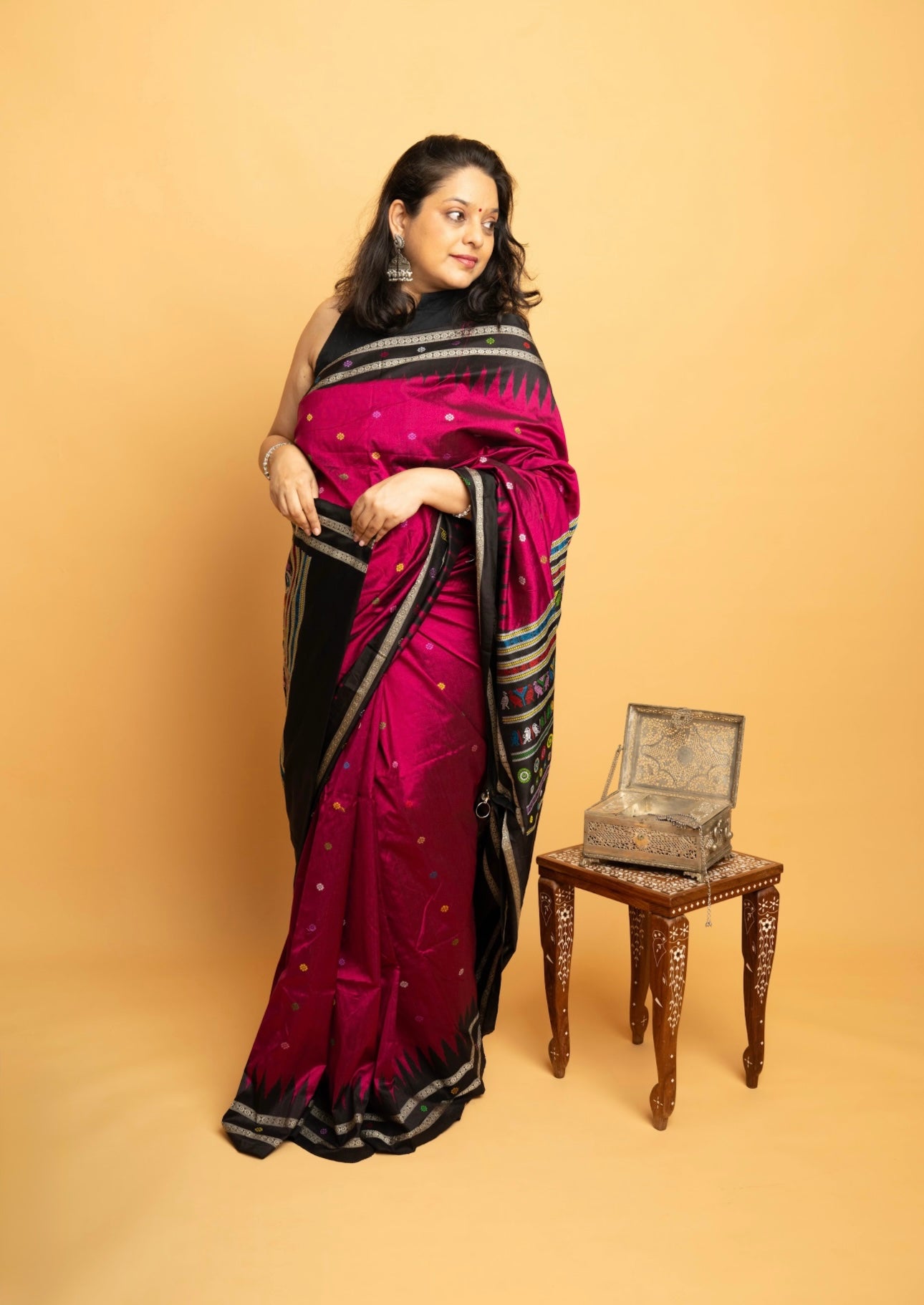 Gulabi Dolabedi: Pink Dolabedi Silk Saree