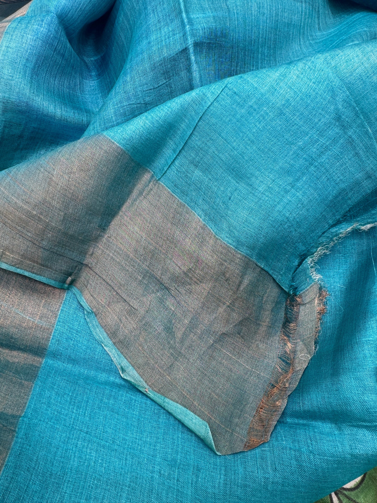 Neelpadma: Handpainted Tussar Silk Saree