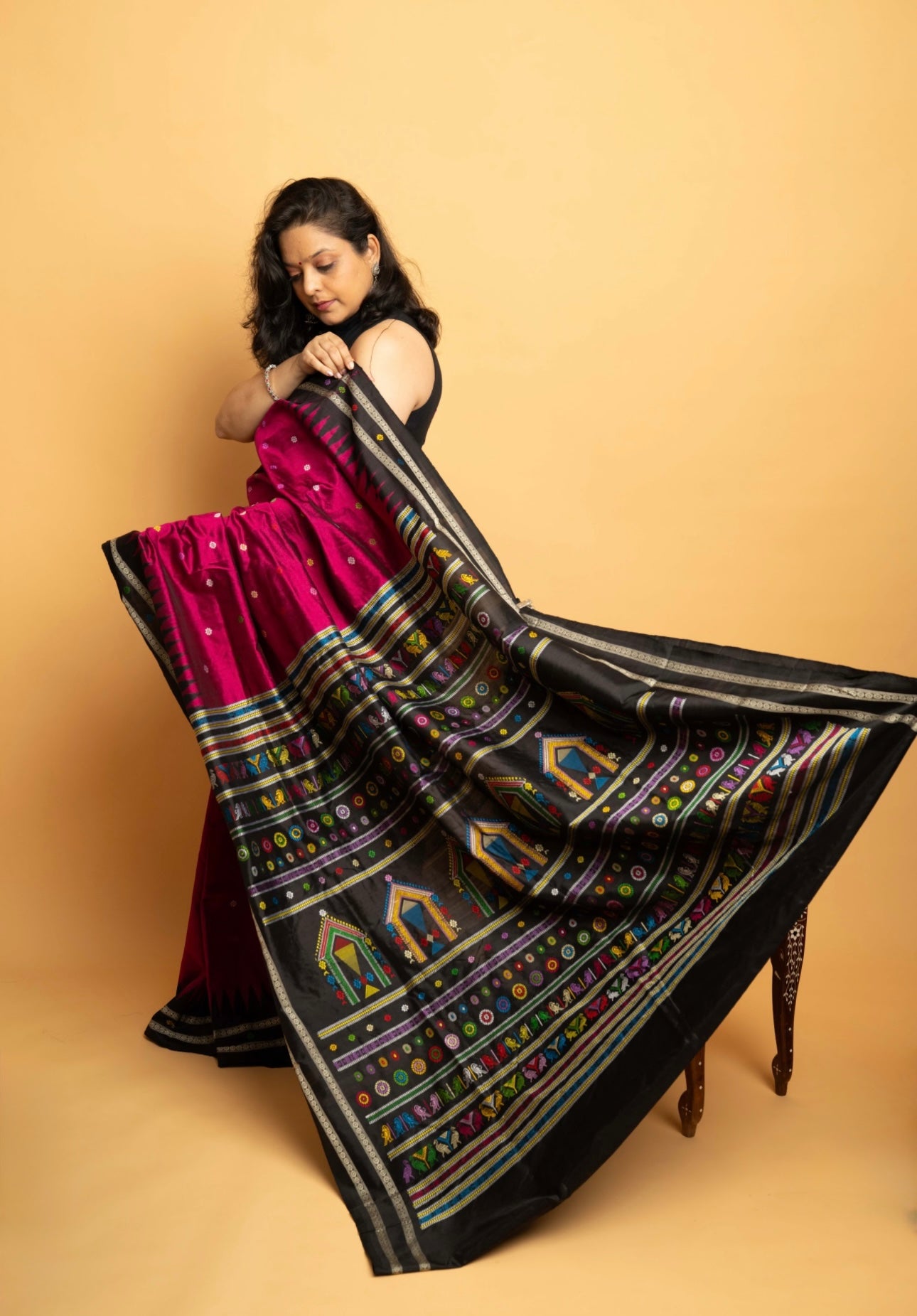 Gulabi Dolabedi: Pink Dolabedi Silk Saree