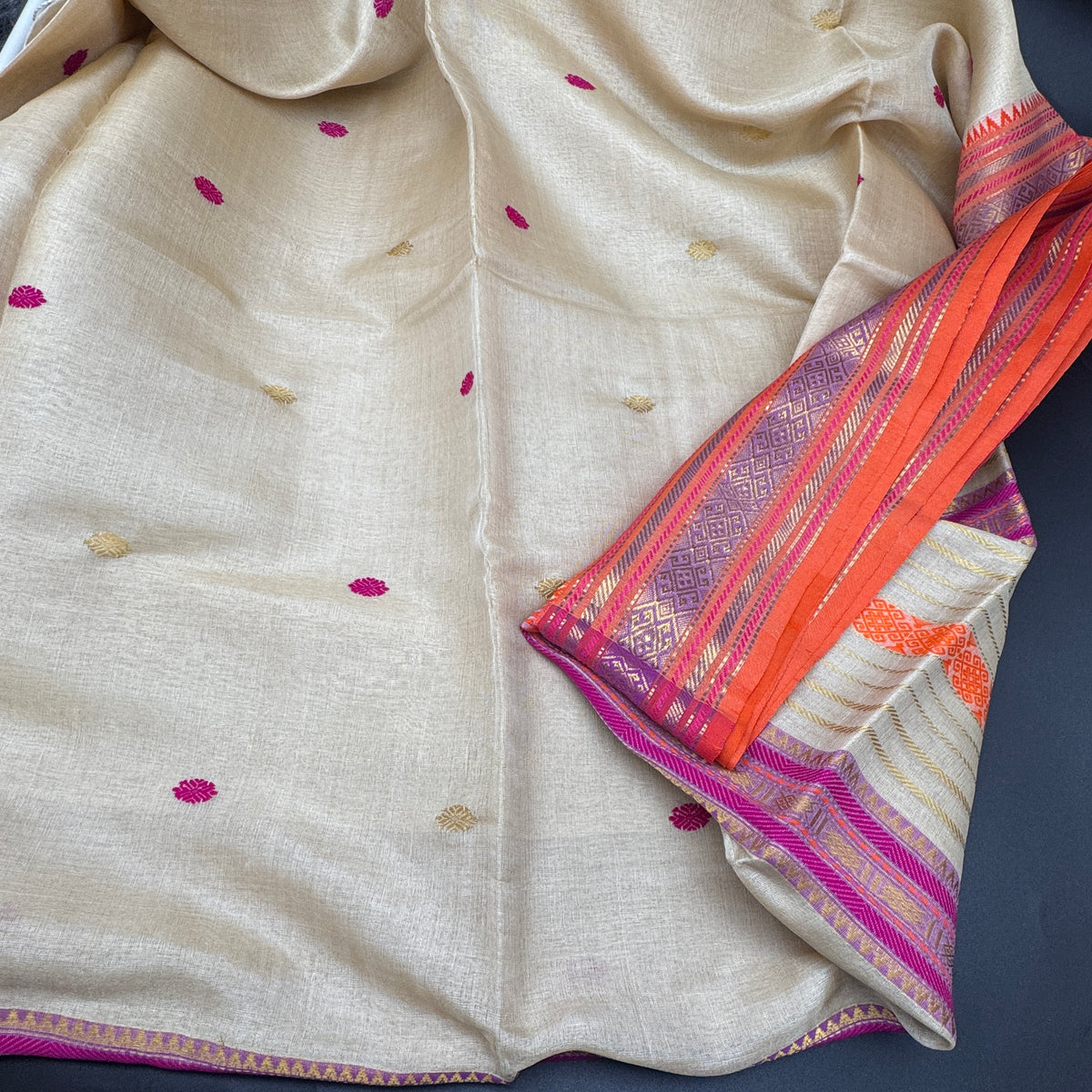 Madhobi: Tussar Silk with Ganga-Jamuna border