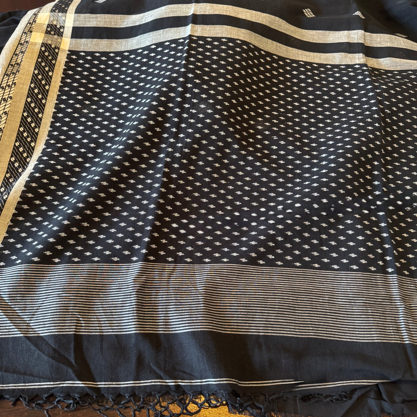 Meghla: Black Handloom Assam Cotton Saree