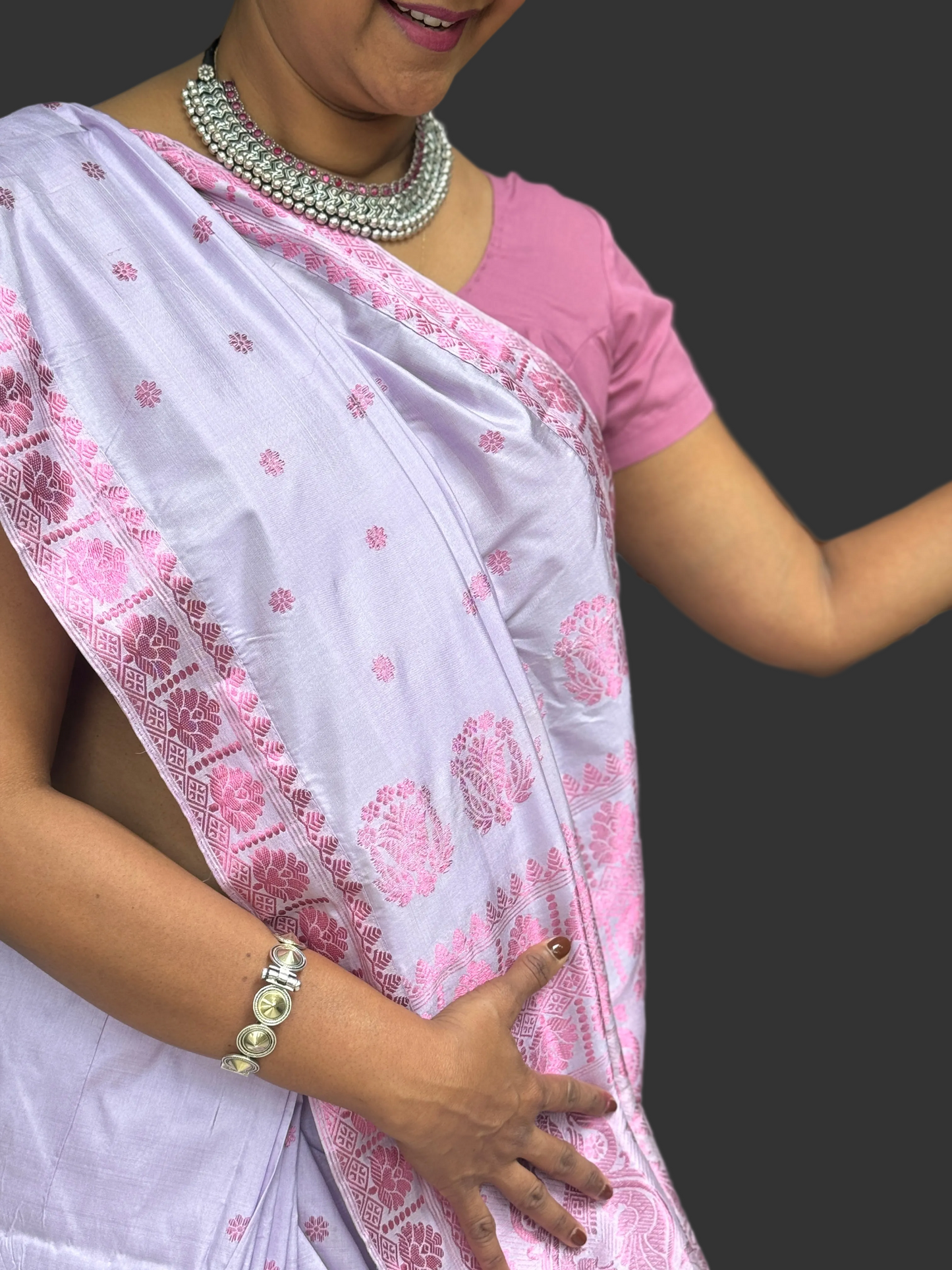 Uthra: Pink Paat Silk Saree