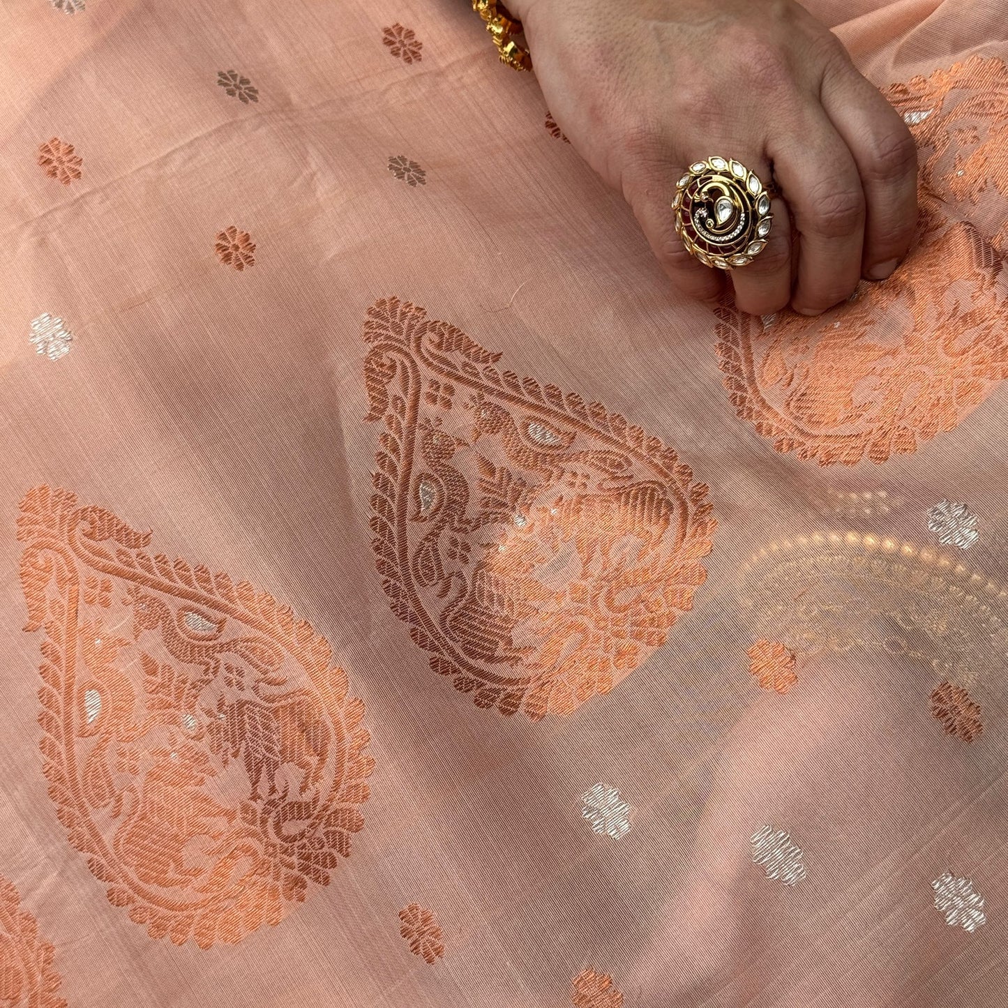 Peach Kesapat Silk Saree