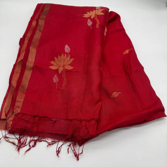 Sindoor: Red Tussar Silk Saree