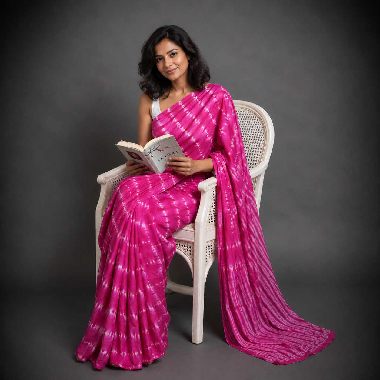 Eshika: Pink Cotton Bandhni Saree