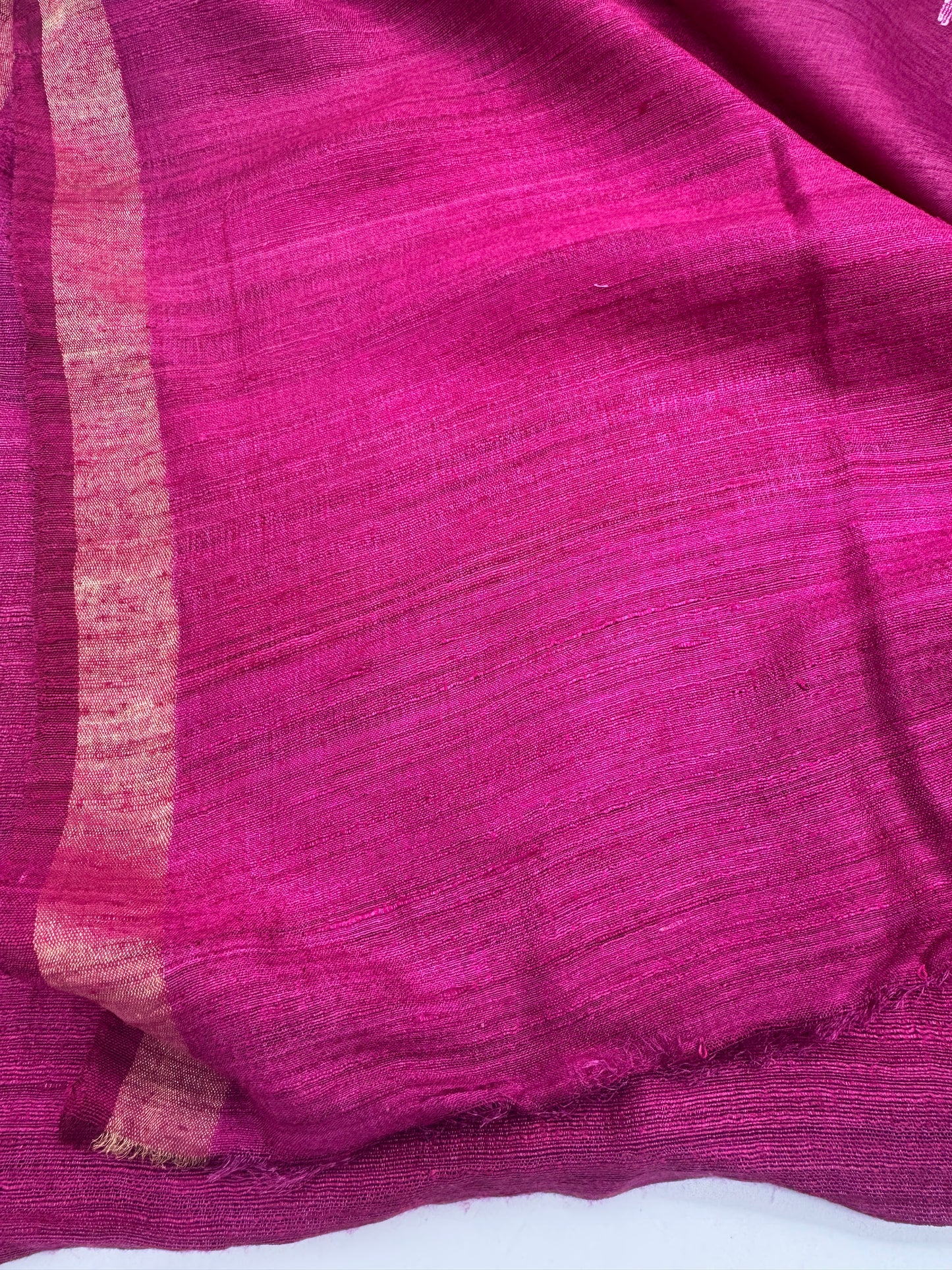 Avni: Pink Handwoven Tussar Silk Saree