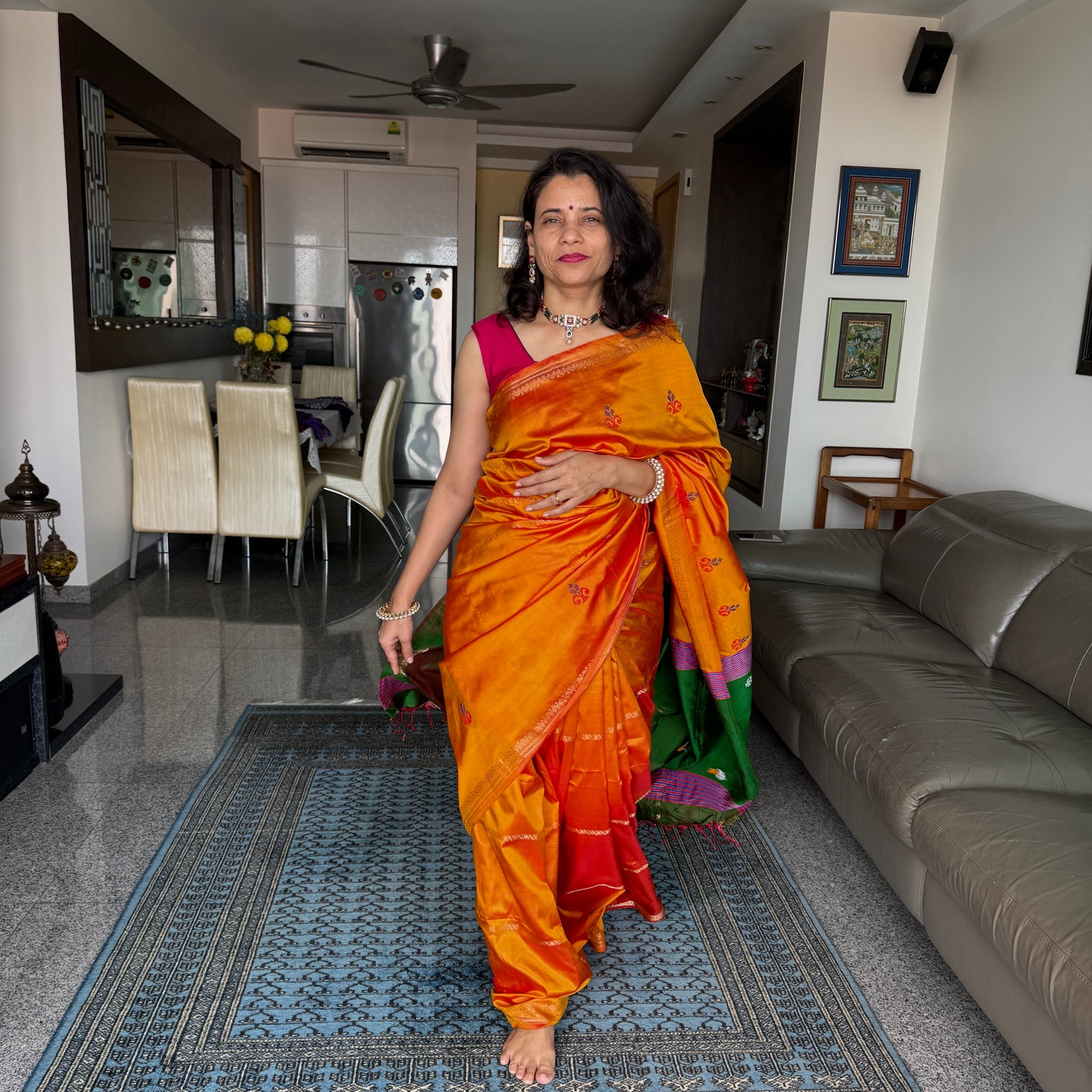 Haldiya: Yellow Katan Silk Saree