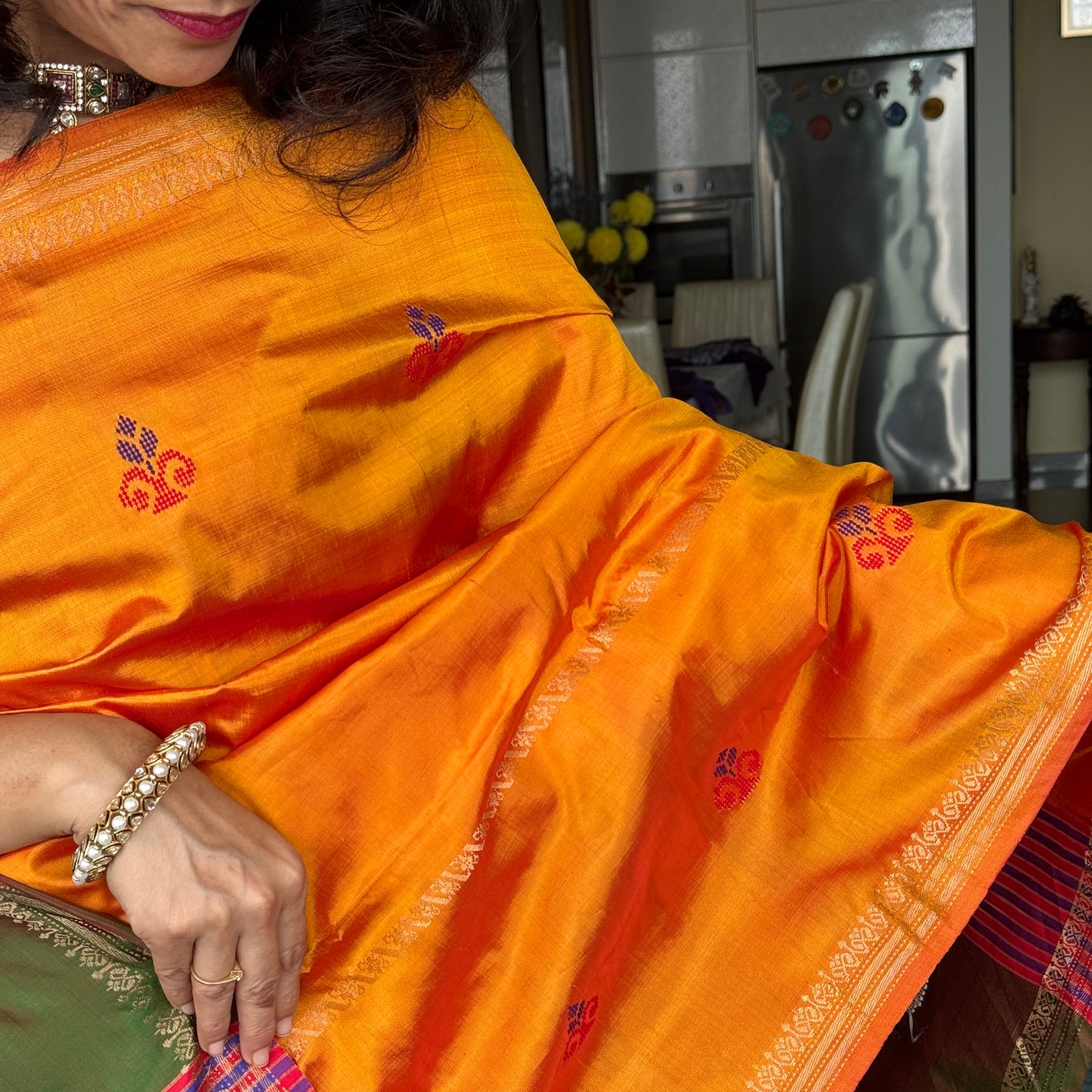 Haldiya: Yellow Katan Silk Saree