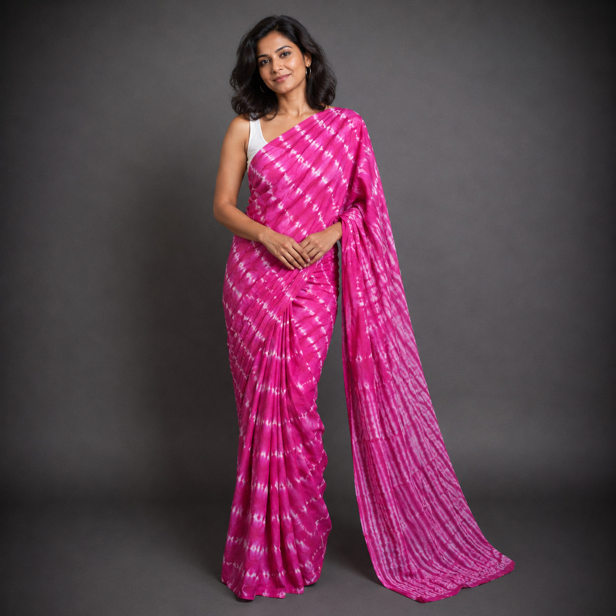 Eshika: Pink Cotton Bandhni Saree
