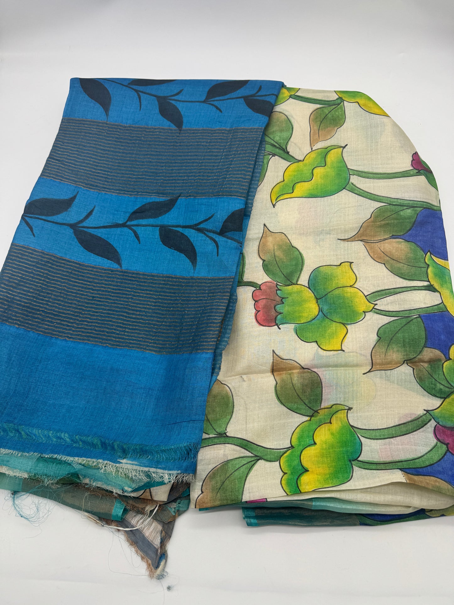 Neelpadma: Handpainted Tussar Silk Saree