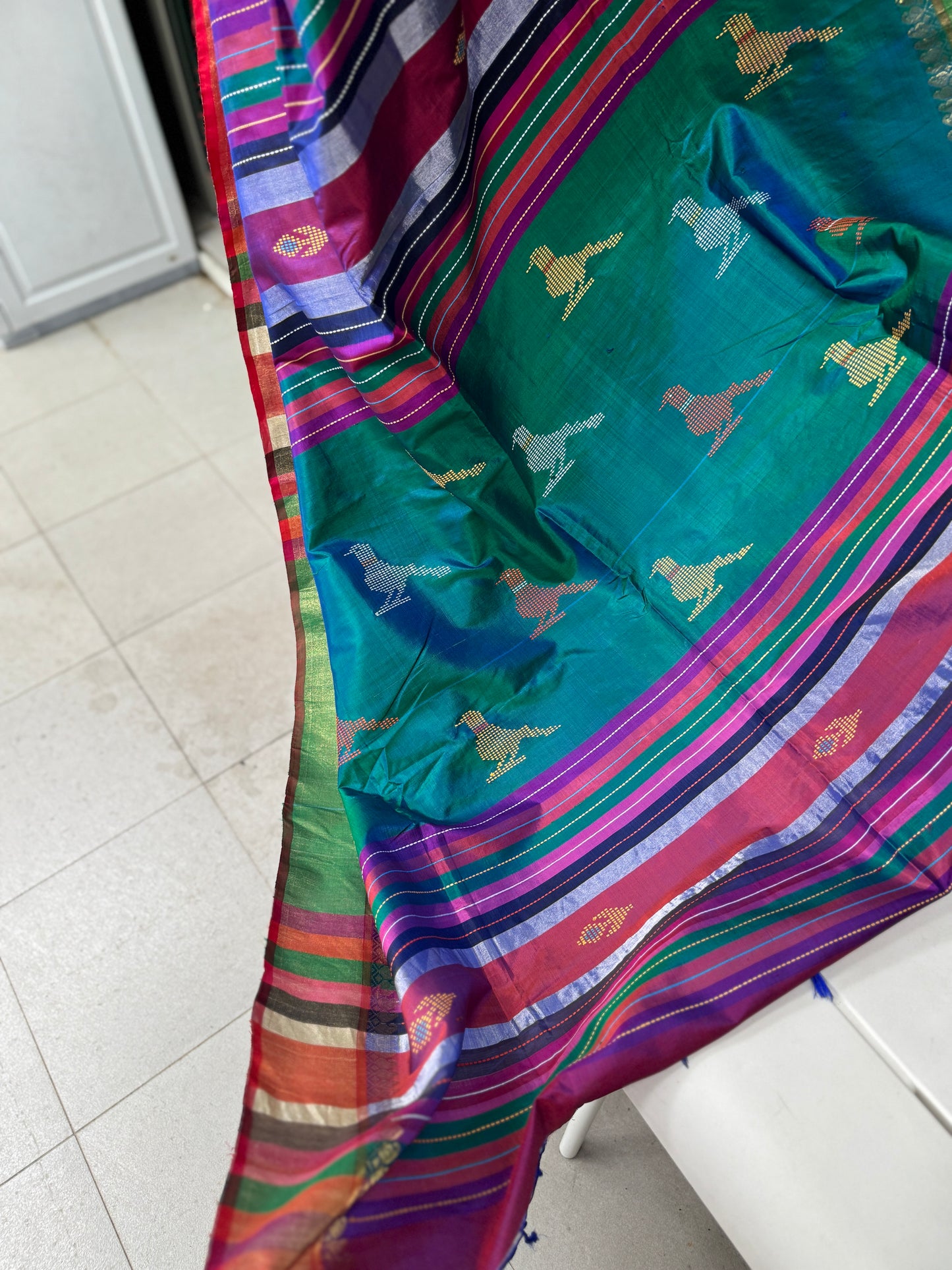 Anusha: Purple Handwoven Katan Silk Saree