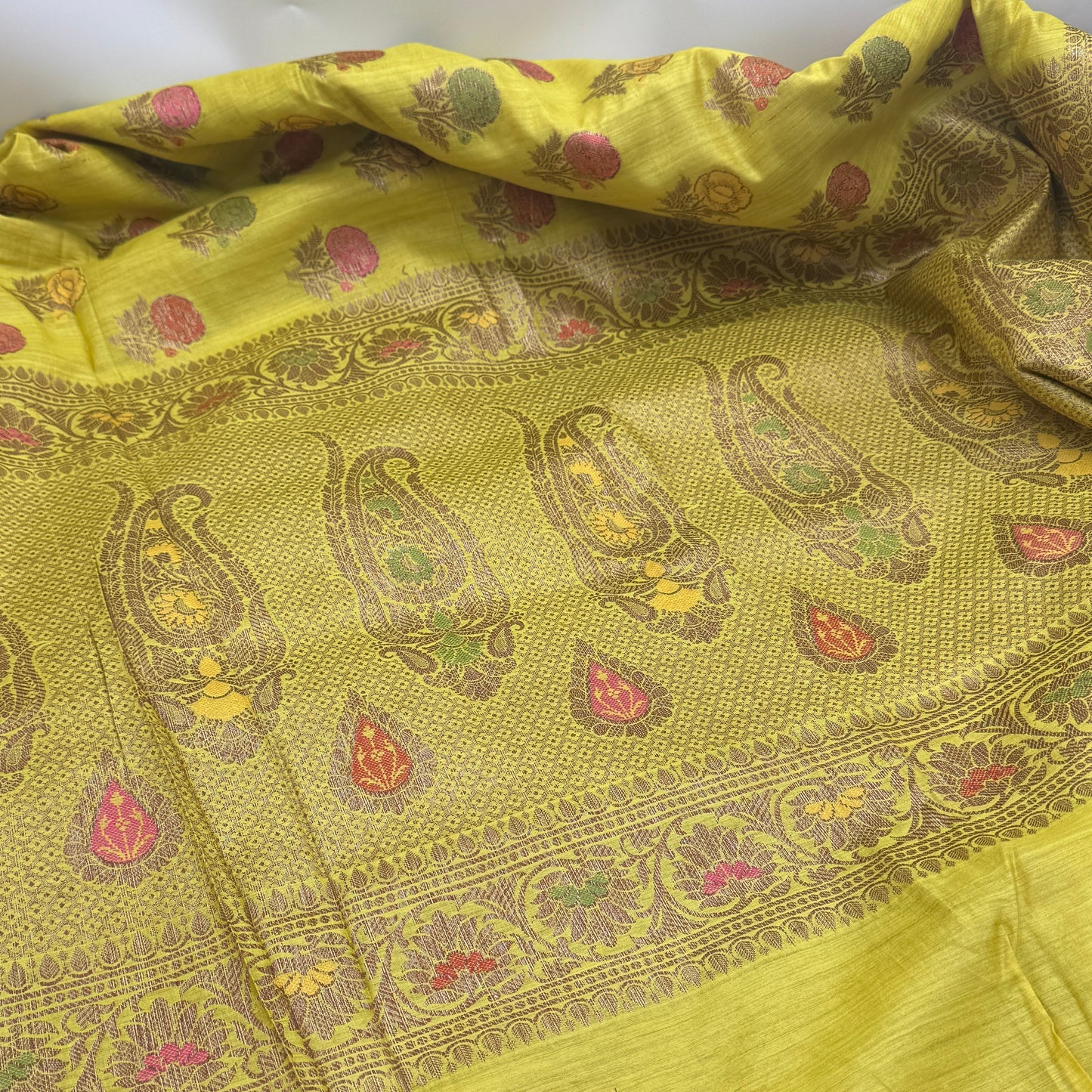 Diya: Lime Green Handwoven Munga-Tussar Silk Saree