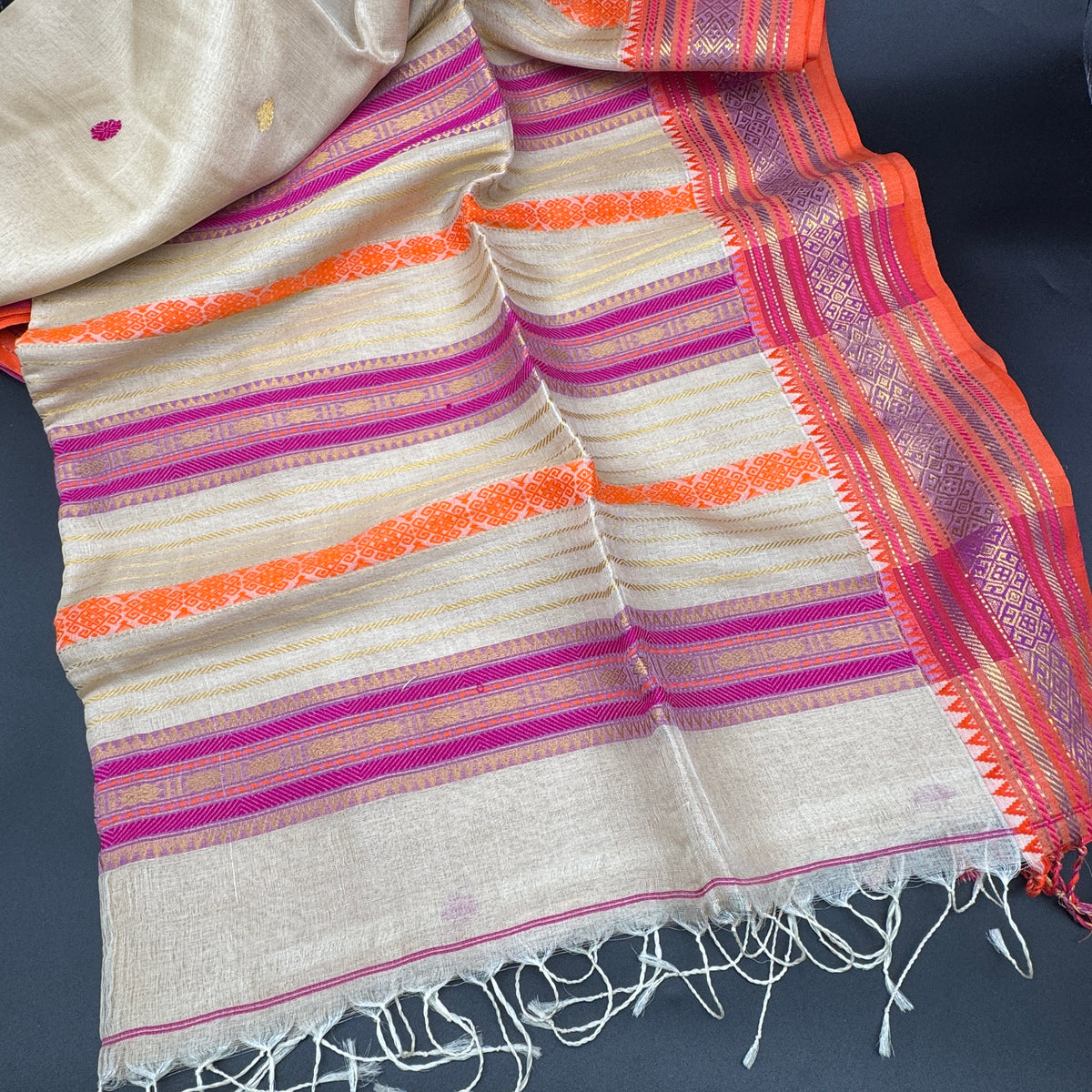 Madhobi: Tussar Silk with Ganga-Jamuna border