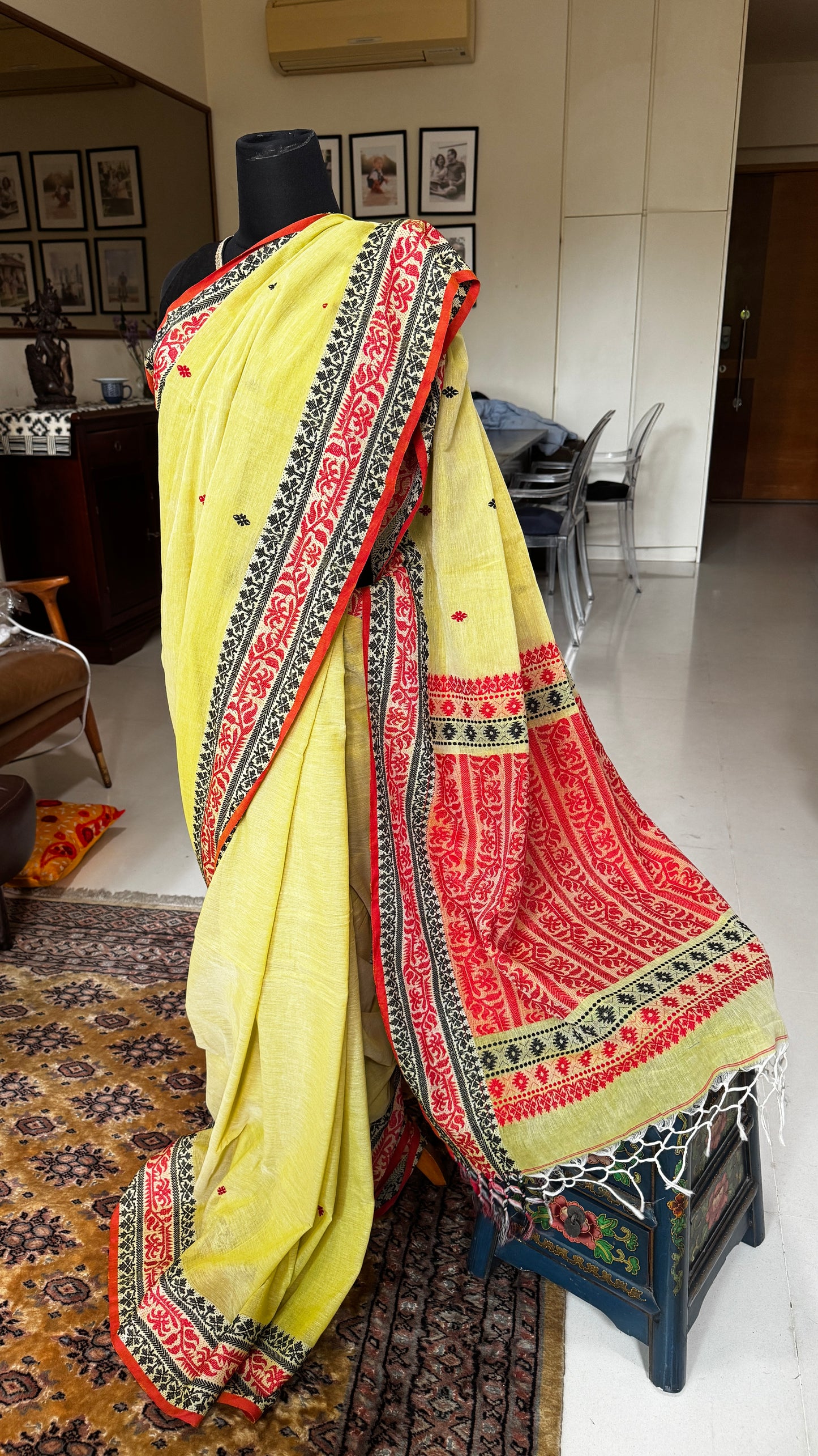 Mrittika: Lime Green Saree