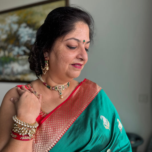 Opulence: Green Banarasi Katan Silk Saree