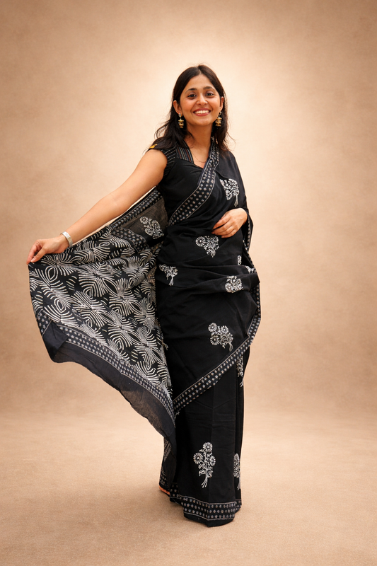 Ira: Sanganeri Block Print Saree