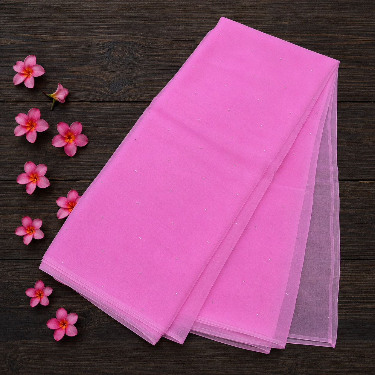 Gulabi: Pink Ombré Chiffon Saree with Sequins