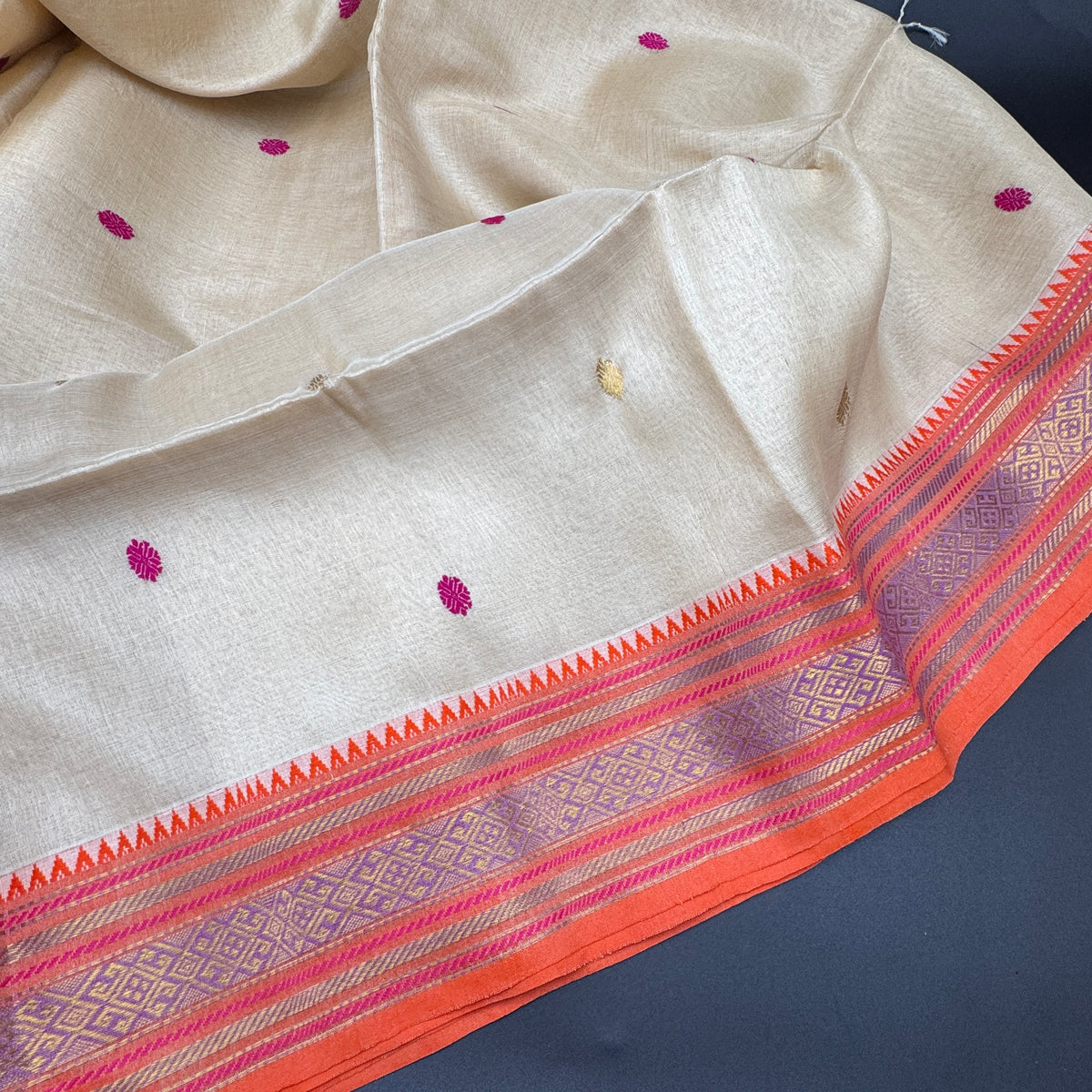 Madhobi: Tussar Silk with Ganga-Jamuna border