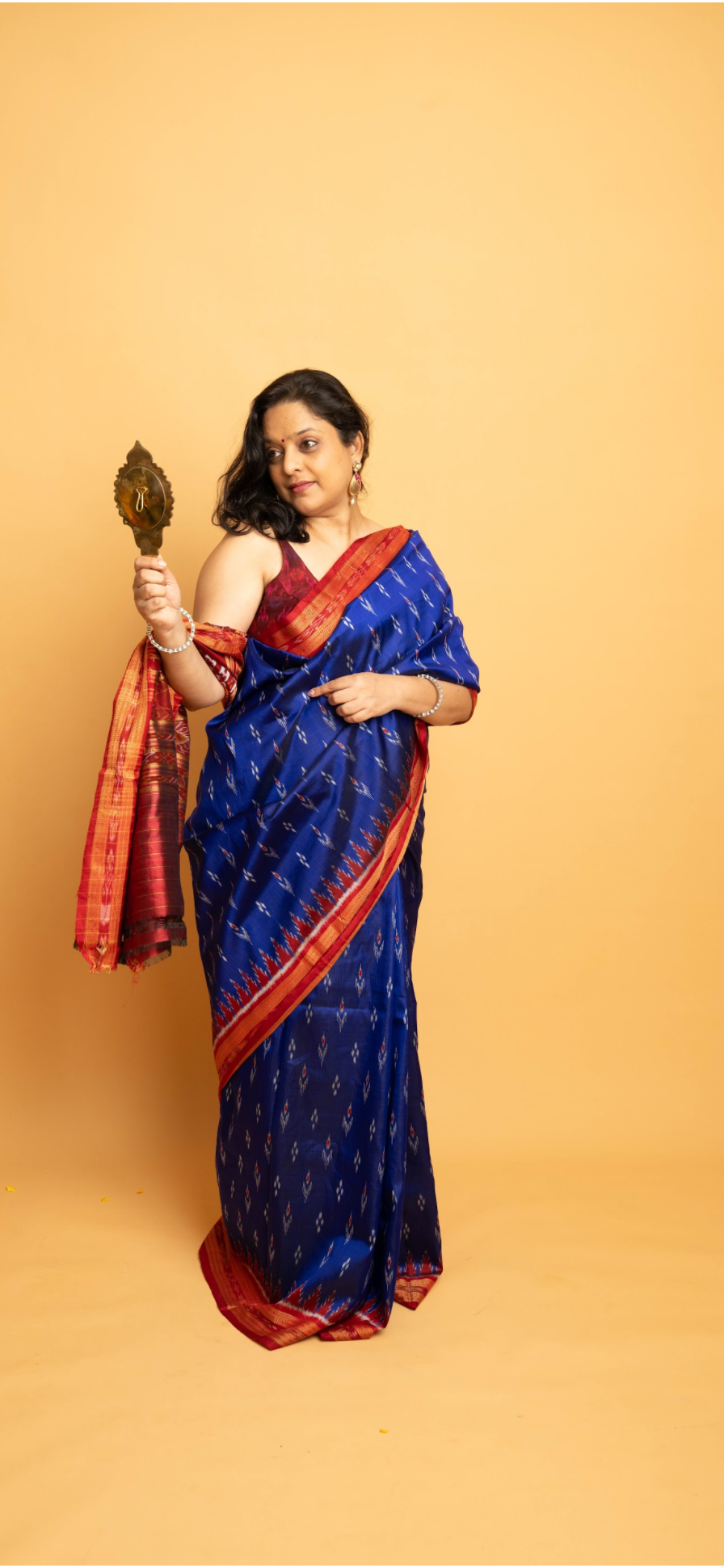 Neelaya: Blue Sambalpuri Ikkat Silk Saree