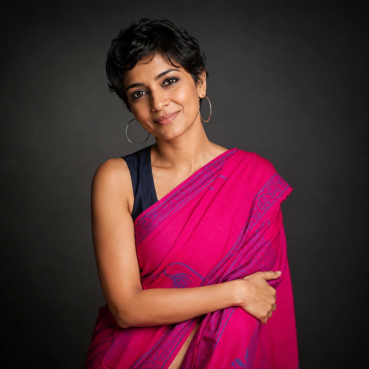 Mallika: Pink Cotton Sanganeri Block Print Cotton Saree