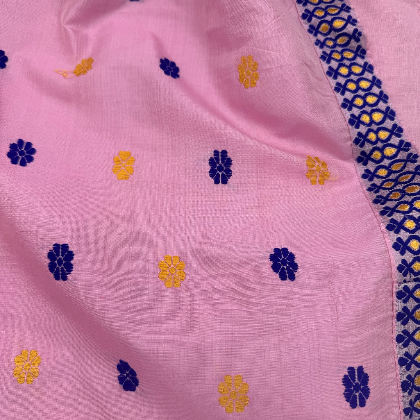 Abha: Pink Handwoven Paat Silk Saree