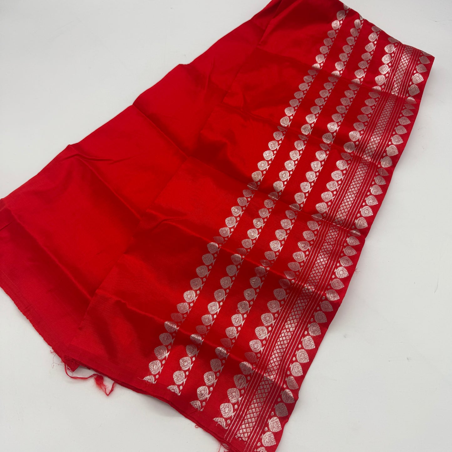 Shubhra: Red Handwoven Paat Silk Saree