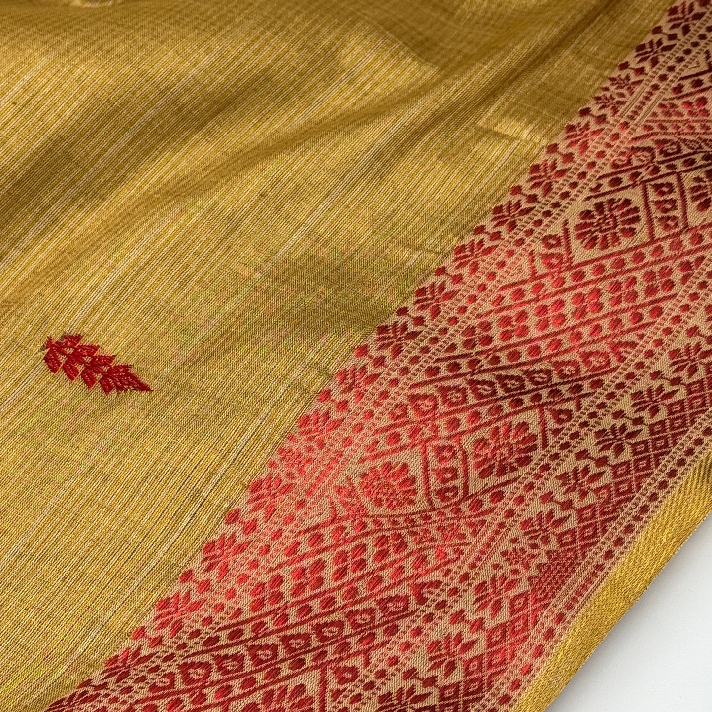 Aurelia: Gold and Red Tissue Silk Saree
