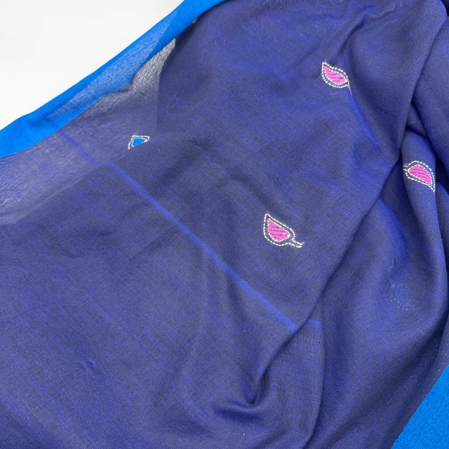 Arundhati: Blue Cotton Kantha Saree