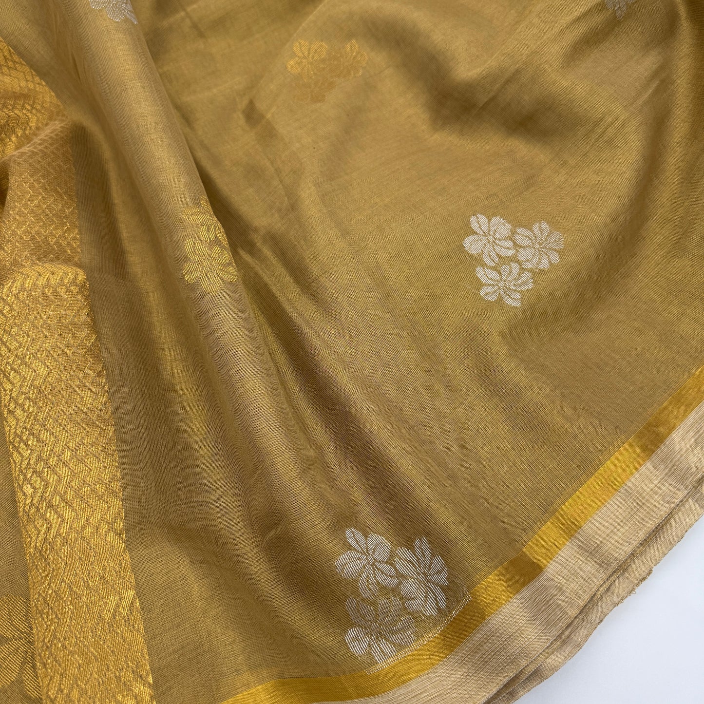 Antique-Gold Tissue Silk Saree