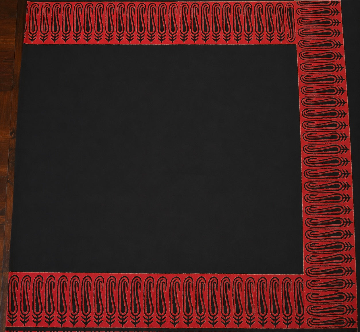 Aheli: Black Cotton Sanganeri Block Print Saree