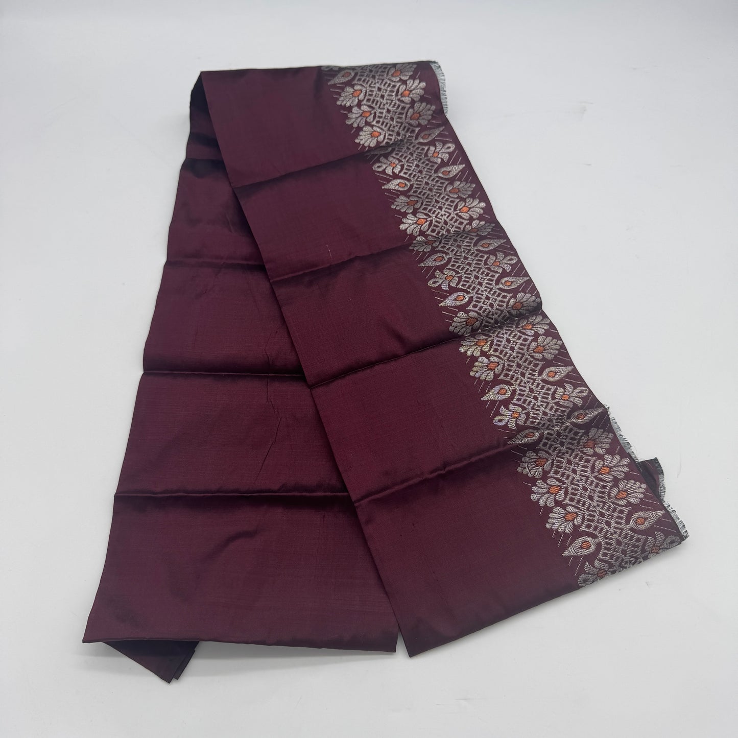 Archita: Maroon Paat-Silk Saree with Silver Zari