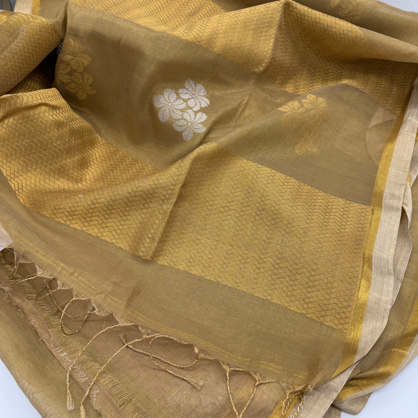 Antique-Gold Tissue Silk Saree