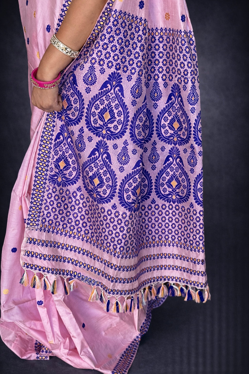 Abha: Pink Handwoven Paat Silk Saree