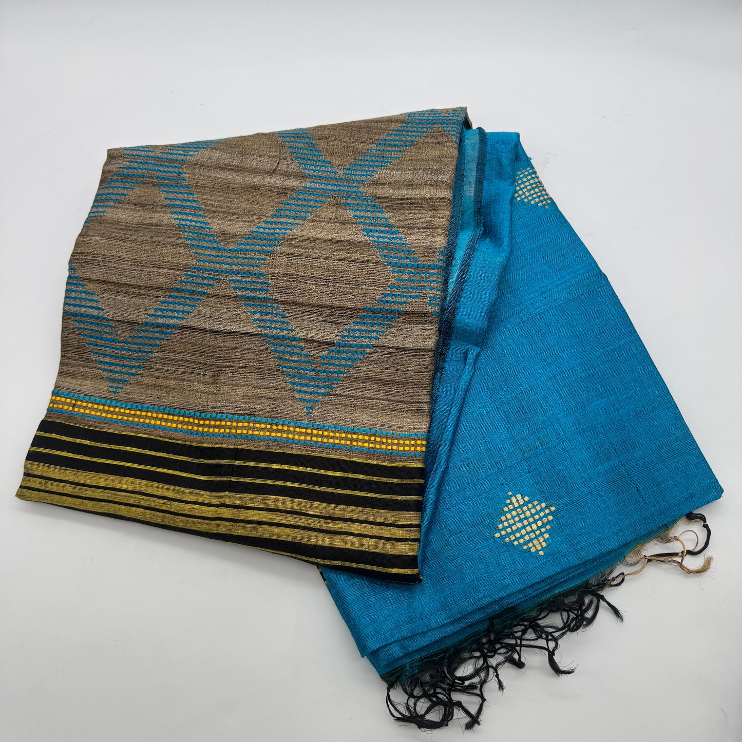 Neela: Blue Handwoven Ghicha Silk Saree