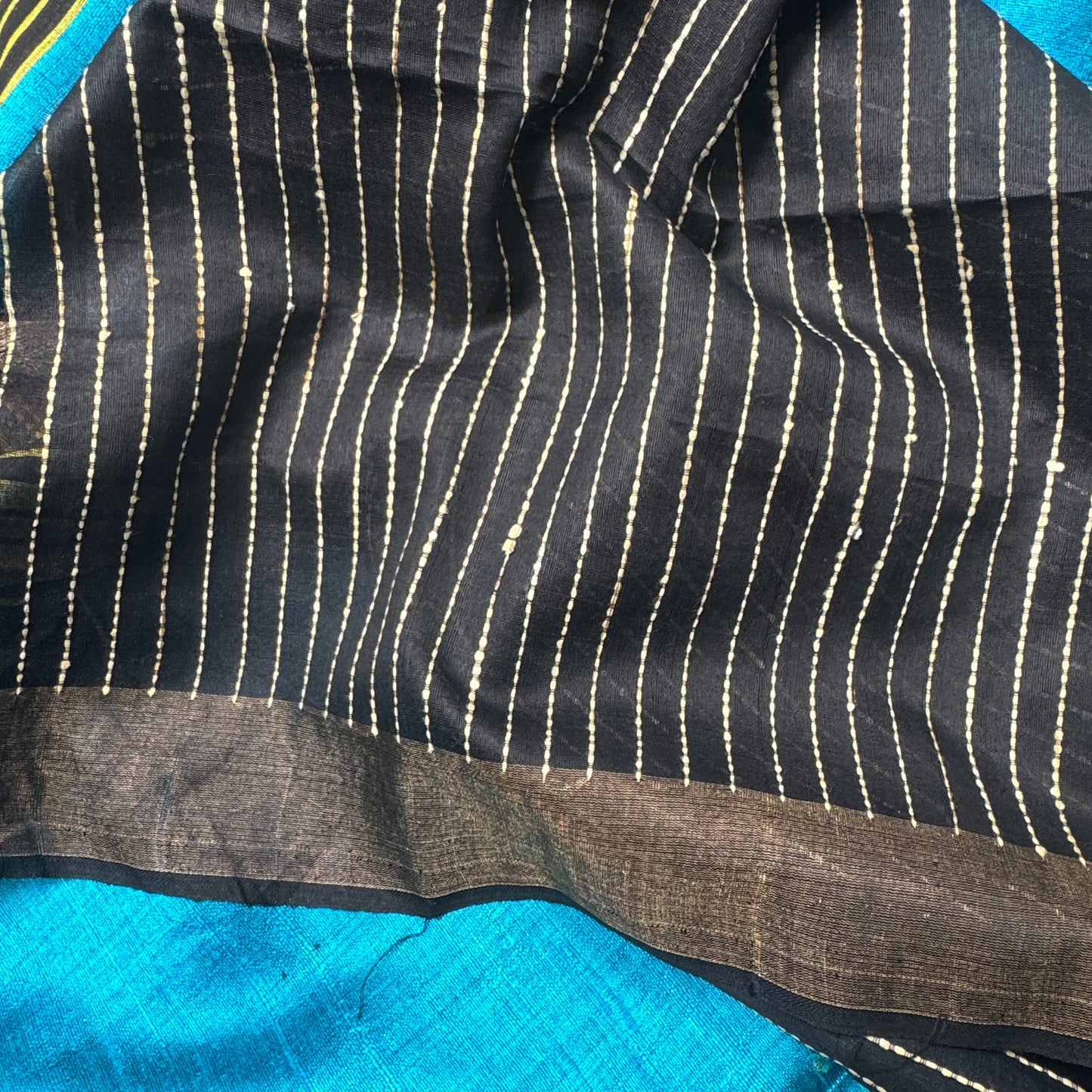 Neela: Blue Handwoven Ghicha Silk Saree