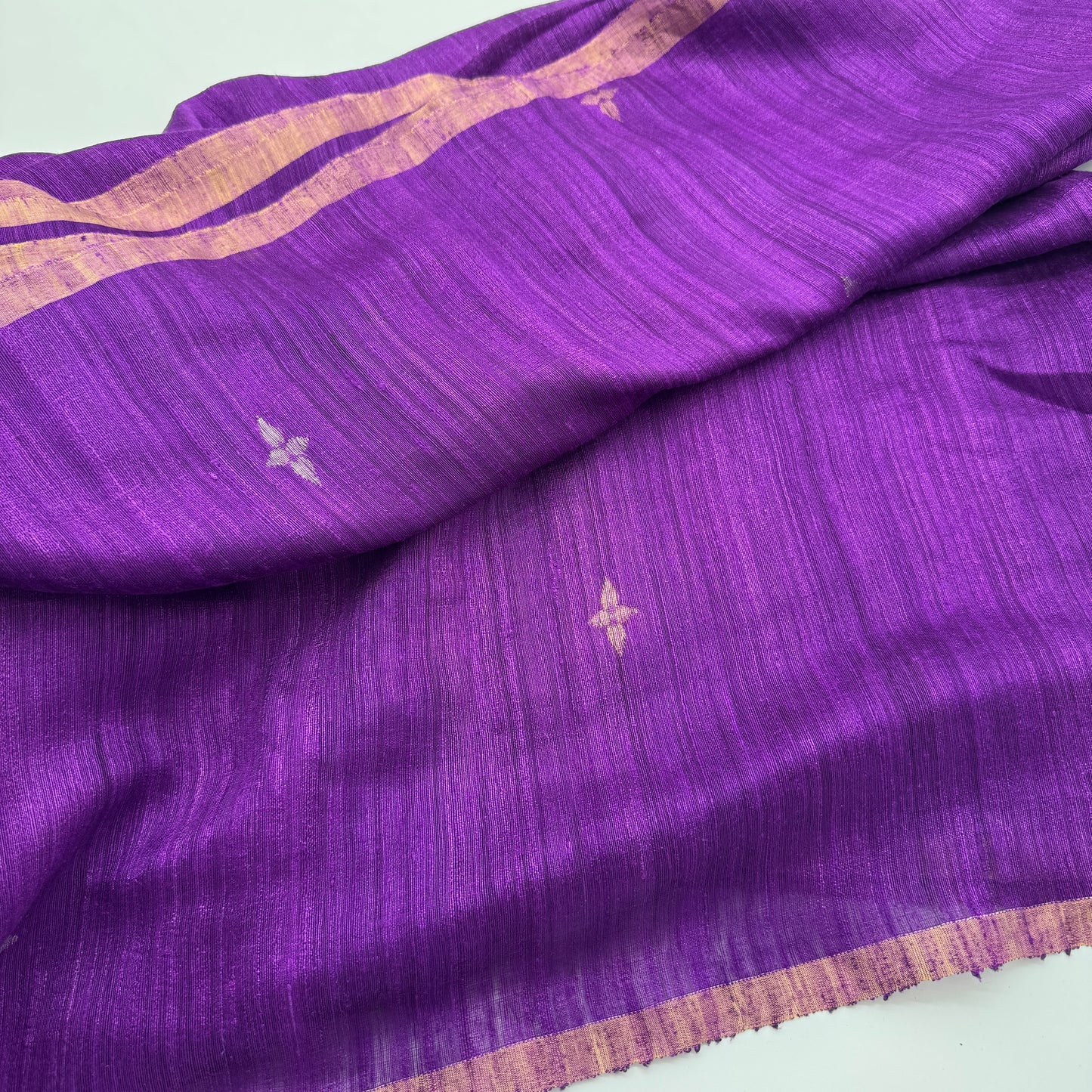 Purple Matka Muslin Saree