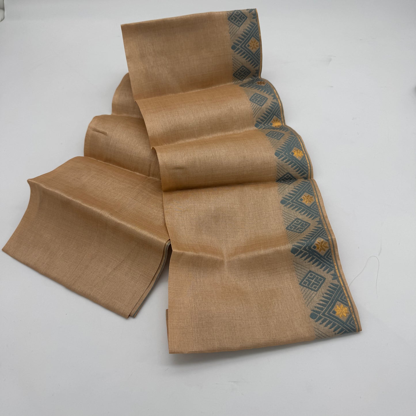 Kora: Beige & Grey Handwoven Assam Tussar Silk Saree