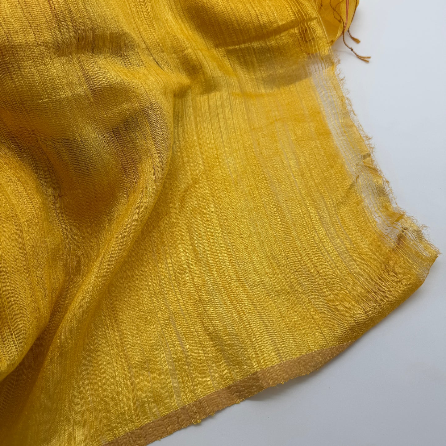 Alaka: Yellow Handwoven Matka Silk Jamdani Saree