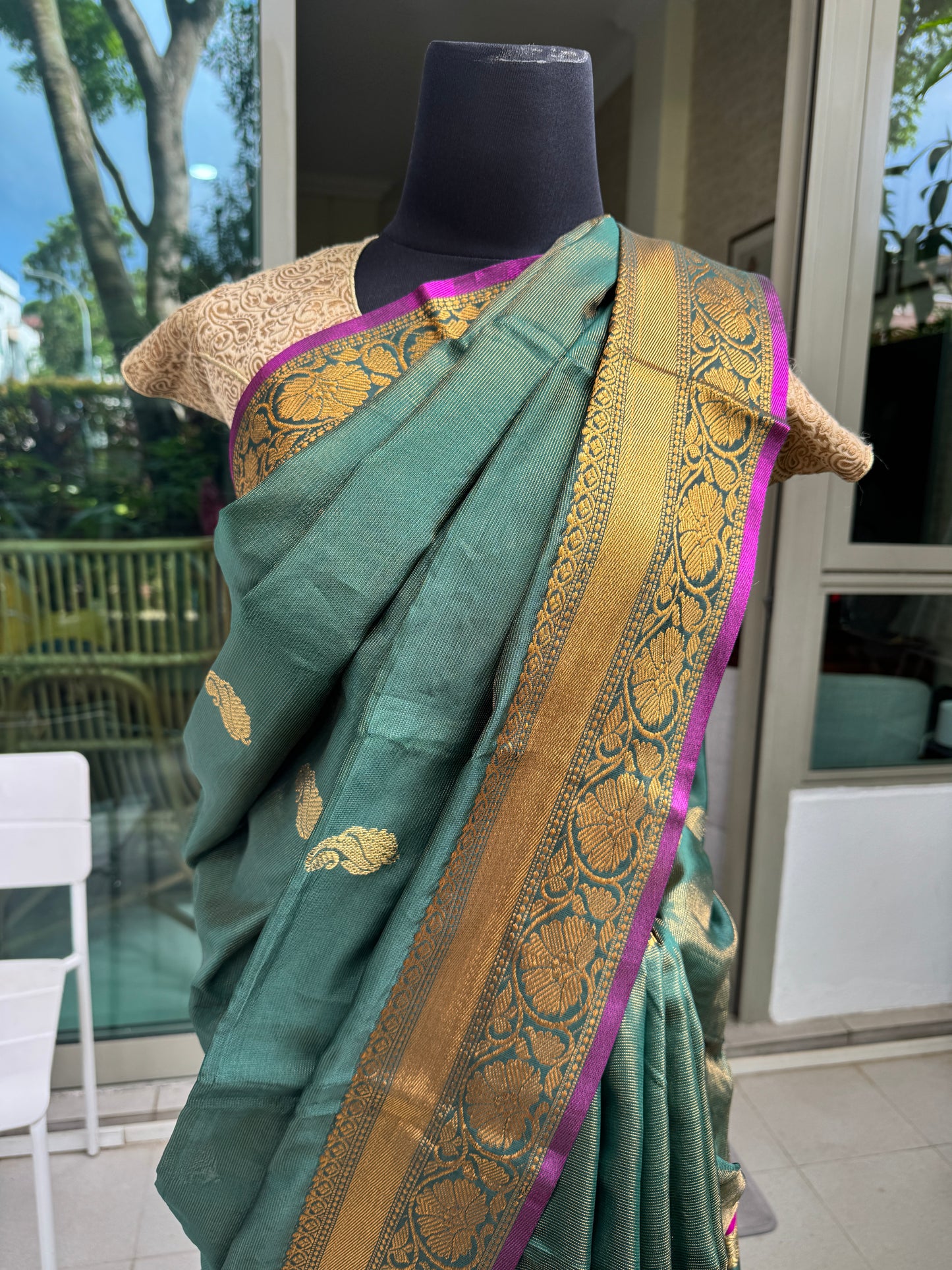 Harita: Green Tissue Silk Saree