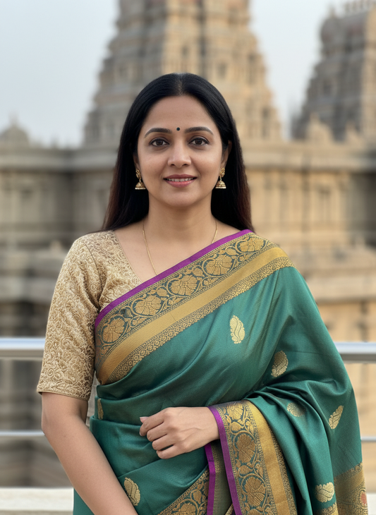 Harita: Green Tissue Silk Saree