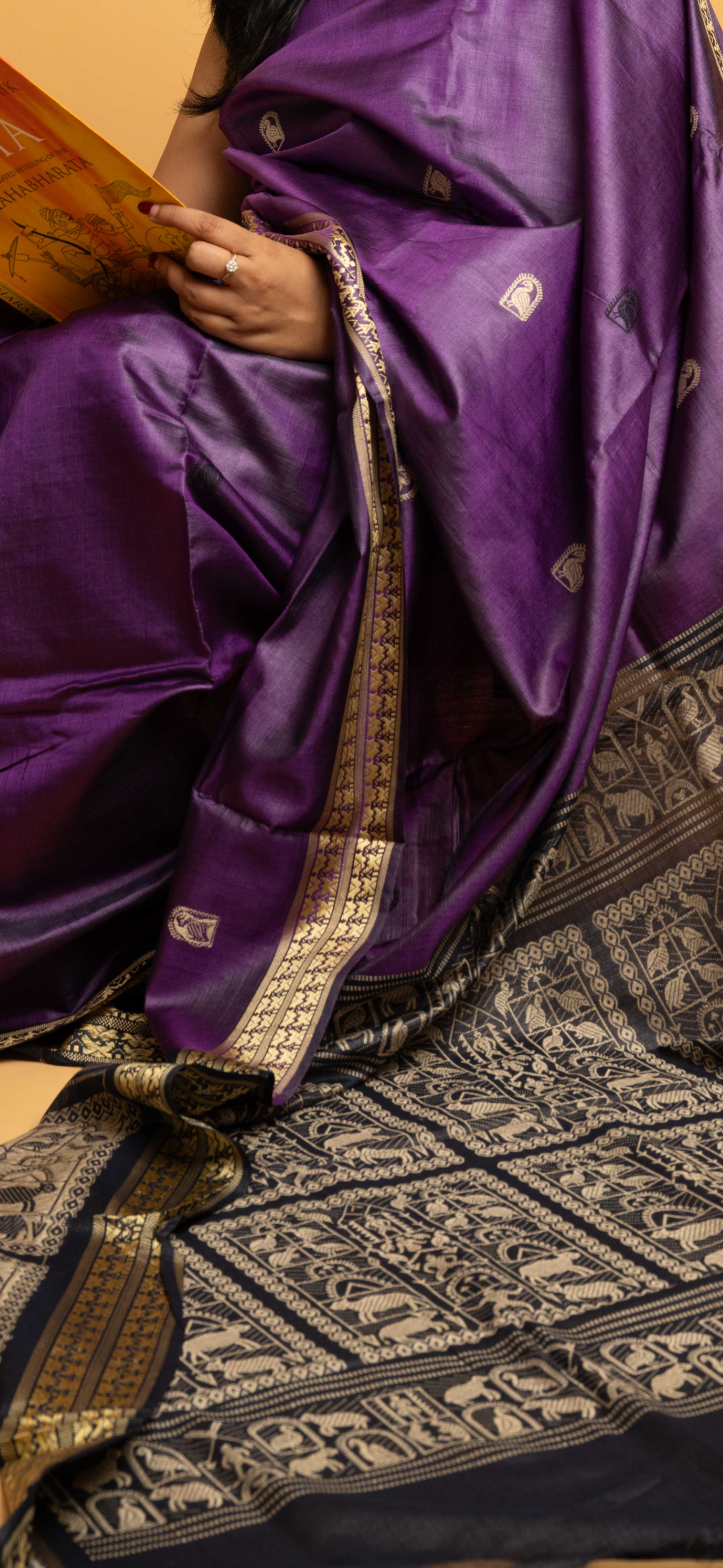 Mahima: Purple Dolabedi Silk Saree