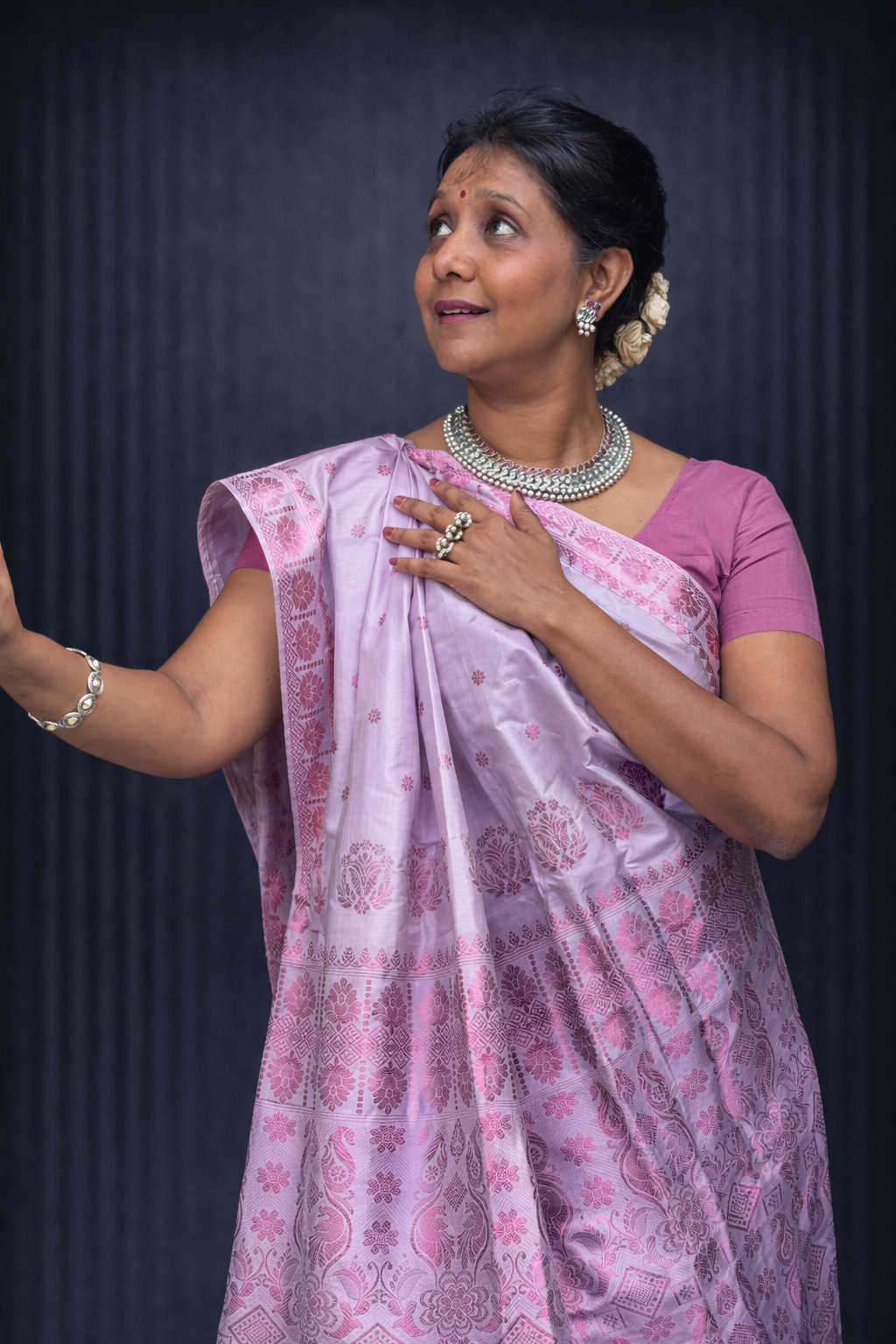 Uthra: Pink Paat Silk Saree