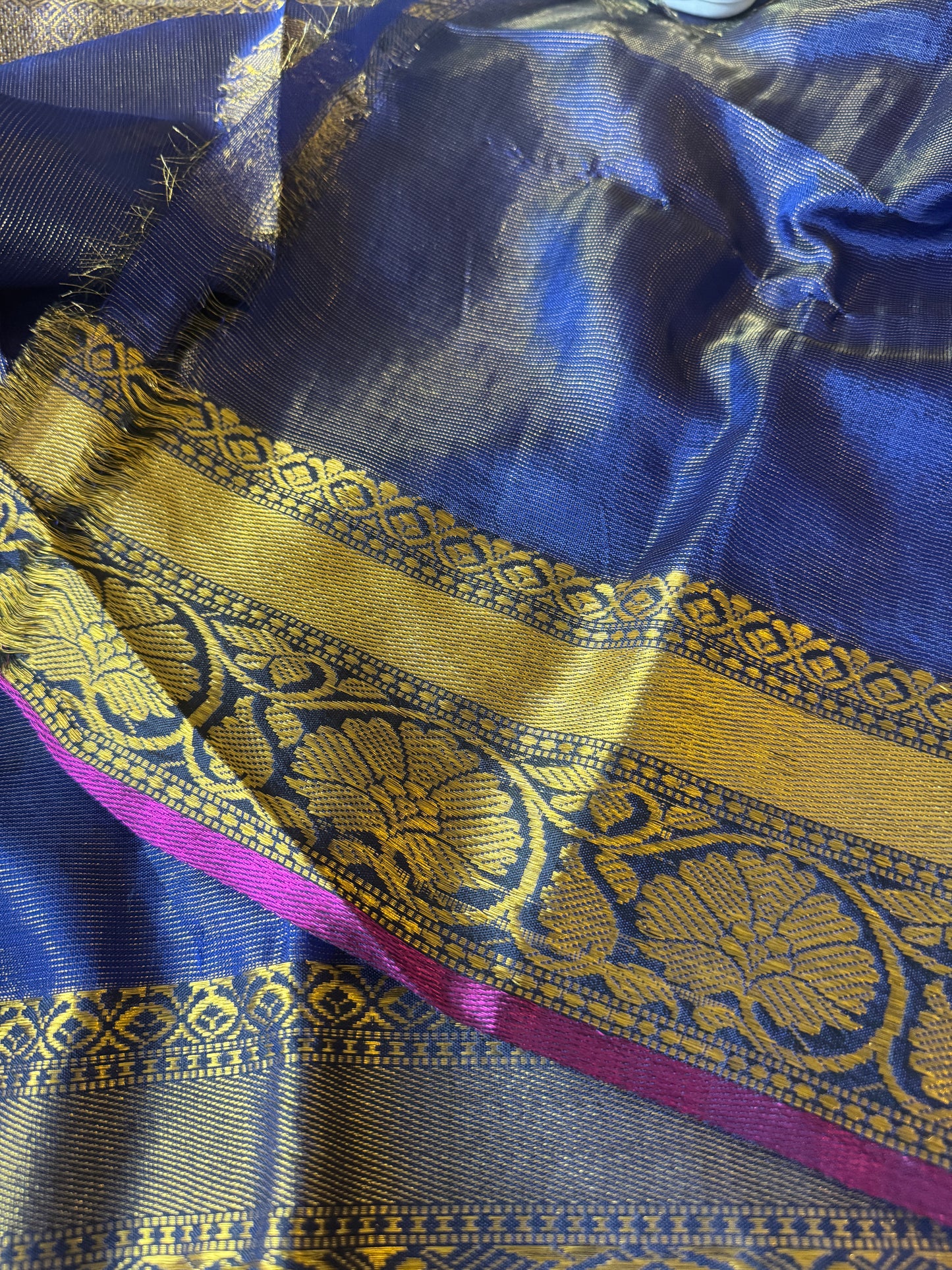 Indira: Blue tissue silk saree