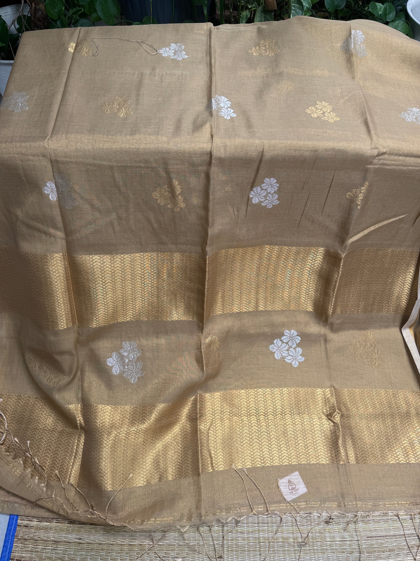 Antique-Gold Tissue Silk Saree