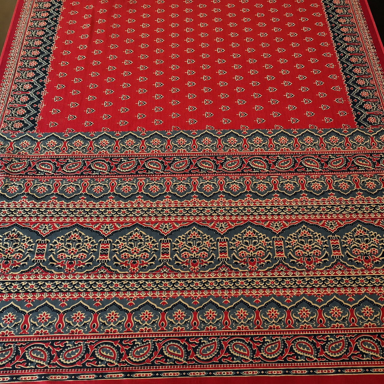 Anindita: Red Sanganeri Block Print Saree