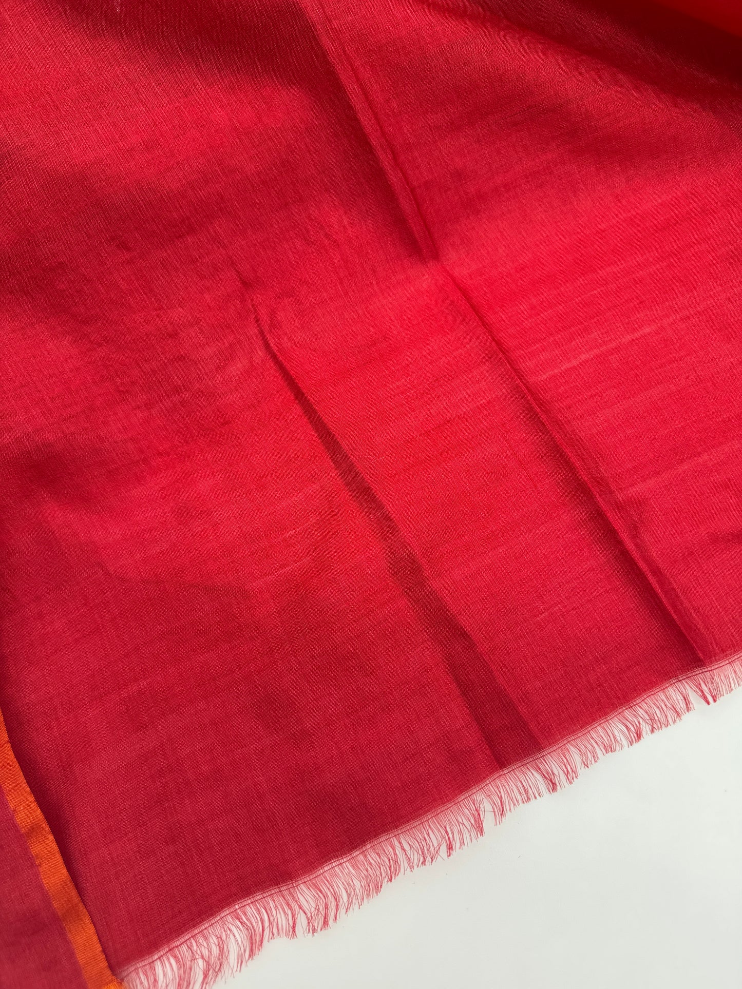 Ronjona: Red Handwoven Tussar Silk Sequins Saree