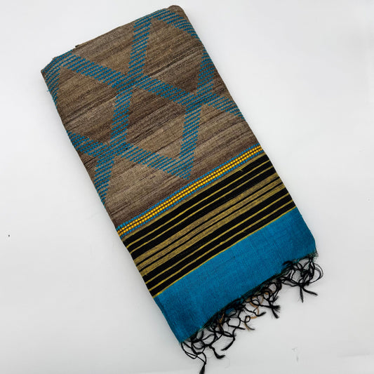 BLUE GHICHA SILK SAREE